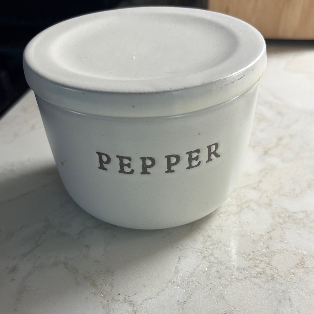 White Ceramic Pepper Jar